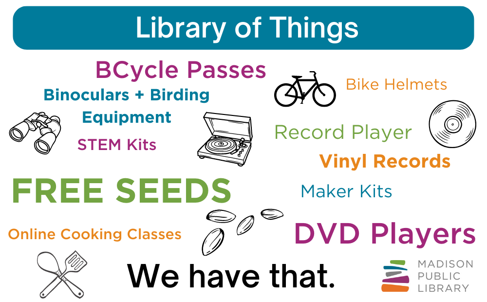 Madison Public Library's Library Of Things | Madison Public Library